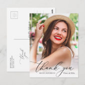 Moderne gepersonaliseerde foto afstuderen dank u briefkaart (Voorkant / Achterkant)