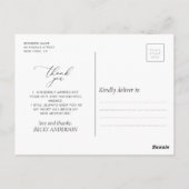 Moderne gepersonaliseerde foto afstuderen dank u briefkaart (Achterkant)