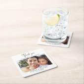 Moderne gepersonaliseerde foto bruiloft Dank u Kartonnen Onderzetters (Insitu)