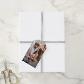 Moderne gepersonaliseerde foto bruiloft gunst Labe Cadeaulabel (Met Touw)
