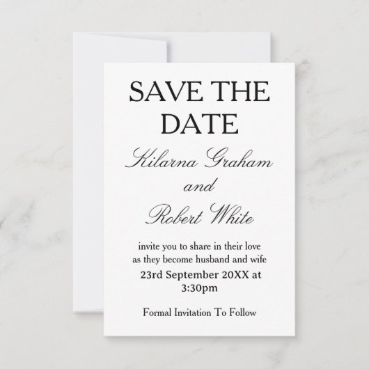 Moderne Gepersonaliseerde Foto Bruiloft Save the D Date (Voorkant)
