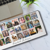 Moderne gepersonaliseerde foto collage bureau mat