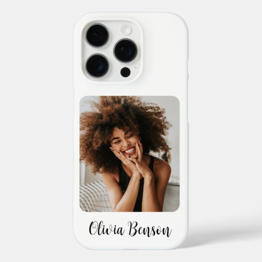 Moderne Gepersonaliseerde Foto en Naam Maak je eig Case-Mate iPhone Case (Achterkant)