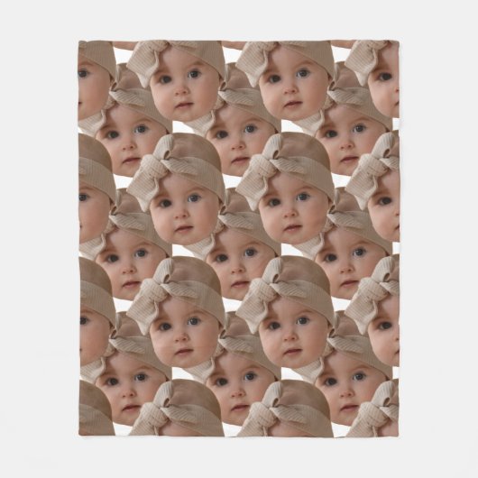 Moderne gepersonaliseerde foto gezicht aangepaste  fleece deken (Voorkant)