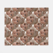 Moderne gepersonaliseerde foto gezicht aangepaste  fleece deken (Voorkant (Horizontaal))