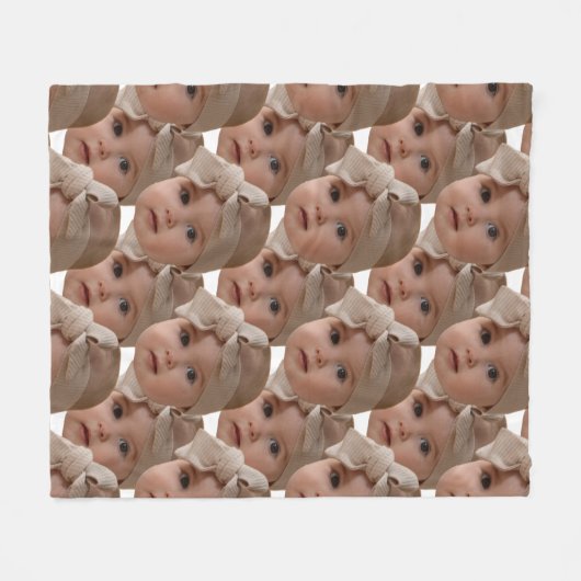 Moderne gepersonaliseerde foto gezicht aangepaste  fleece deken (Voorkant (Horizontaal))