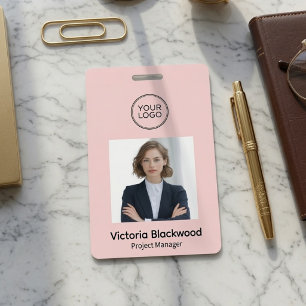 Moderne gepersonaliseerde foto ID-badge met logo Badge