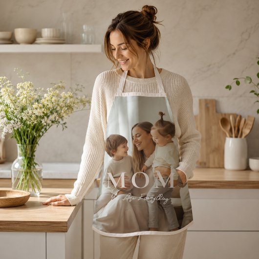 Moderne gepersonaliseerde foto MOM schort