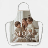 Moderne gepersonaliseerde foto MOM schort (Voorkant)