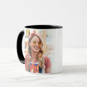 Moderne Gepersonaliseerde Foto Monogram Mok (Voorkant links)