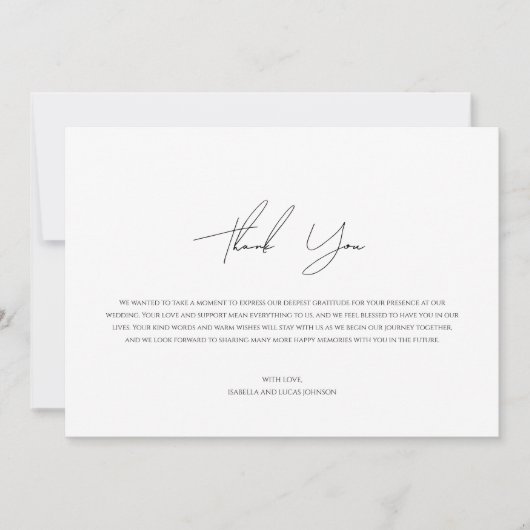 Moderne gepersonaliseerde foto platte bedankkaart (Voorkant)