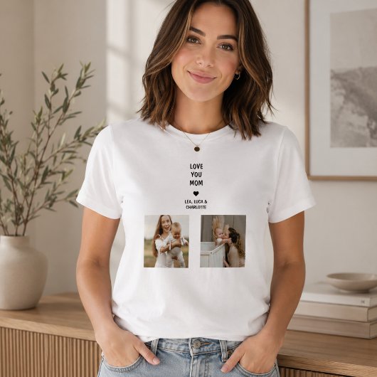 Moderne Gepersonaliseerde Fotocadeau voor Moeder T-shirt