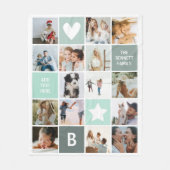 Moderne Gepersonaliseerde Fotocollage Aandenken Fleece Deken (Voorkant)