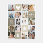 Moderne Gepersonaliseerde Fotocollage Aandenken Fleece Deken (Voorkant)