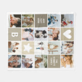 Moderne Gepersonaliseerde Fotocollage Aandenken Fleece Deken (Voorkant (Horizontaal))