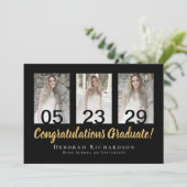Moderne gepersonaliseerde fotocollage afstuderen kaart (Staand voorkant)