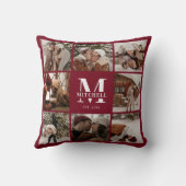 Moderne gepersonaliseerde fotocollage Bourgogne Kussen (Achterkant)