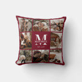 Moderne gepersonaliseerde fotocollage Bourgogne Kussen (Voorkant)
