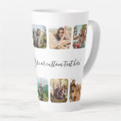 Moderne Gepersonaliseerde Fotocollage Custom Quote Latte Mok (Rechterhoek)