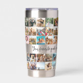 Moderne gepersonaliseerde fotocollage geïsoleerde drinkbeker (Voorkant)