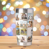 Moderne gepersonaliseerde fotocollage geïsoleerde drinkbeker