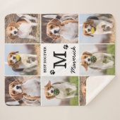 Moderne Gepersonaliseerde Fotocollage Huisdier Hon Sherpa Deken (Voorkant (horizontaal))