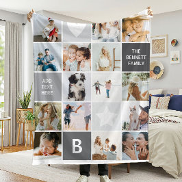 Moderne gepersonaliseerde fotocollage Keepsake Fleece Deken