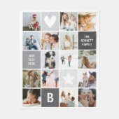 Moderne gepersonaliseerde fotocollage Keepsake Fleece Deken (Voorkant)