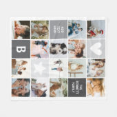 Moderne gepersonaliseerde fotocollage Keepsake Fleece Deken (Voorkant (Horizontaal))