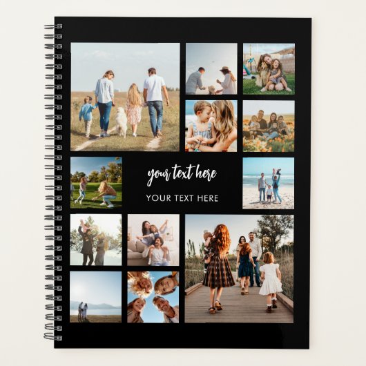 Moderne gepersonaliseerde fotocollage planner (Voorkant)
