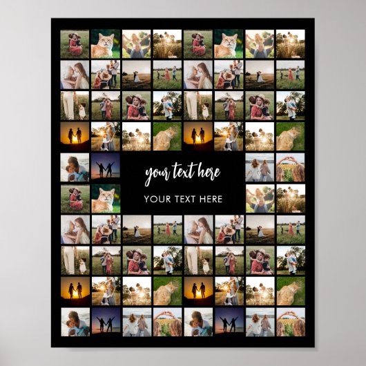 Moderne gepersonaliseerde fotocollage poster (Voorkant)