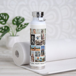 Moderne gepersonaliseerde fotocollage raster 30 x waterfles