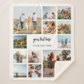 Moderne gepersonaliseerde fotocollage sherpa deken (Voorkant)