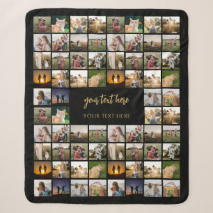 Moderne gepersonaliseerde fotocollage sherpa deken