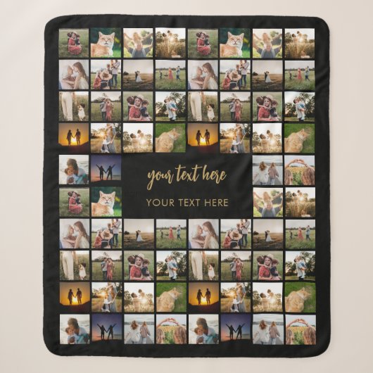 Moderne gepersonaliseerde fotocollage sherpa deken (Voorkant)