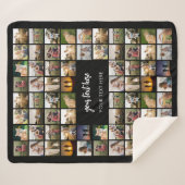 Moderne gepersonaliseerde fotocollage sherpa deken (Voorkant (horizontaal))