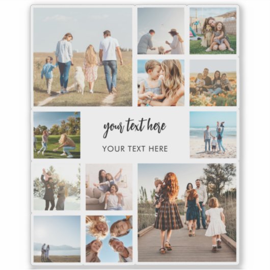 Moderne gepersonaliseerde fotocollage sticker (Voorkant)