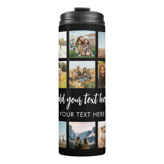 Moderne gepersonaliseerde fotocollage thermosbeker (Voorkant)
