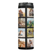 Moderne gepersonaliseerde fotocollage thermosbeker (Achterkant)