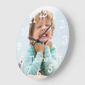 Moderne Gepersonaliseerde Fotonaam Grote Klok (Hoek)