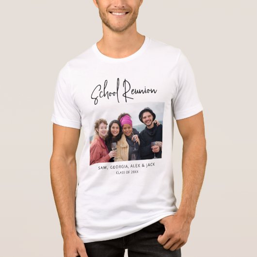 Moderne gepersonaliseerde fotoschool reünie Tri-Blend shirt (Voorkant)