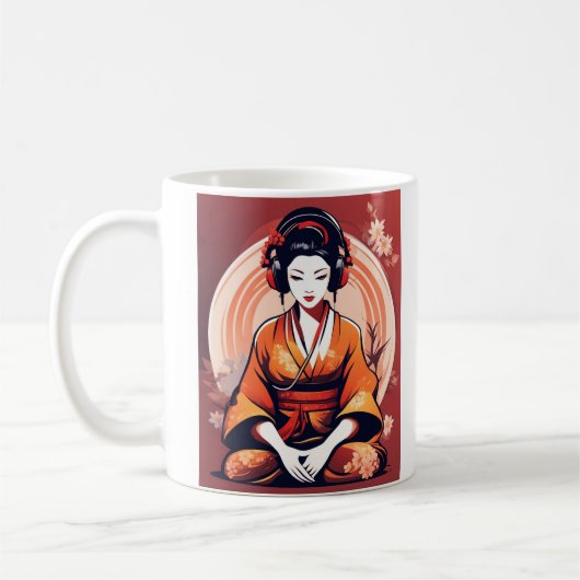 Moderne gepersonaliseerde geisha Mok (Links)