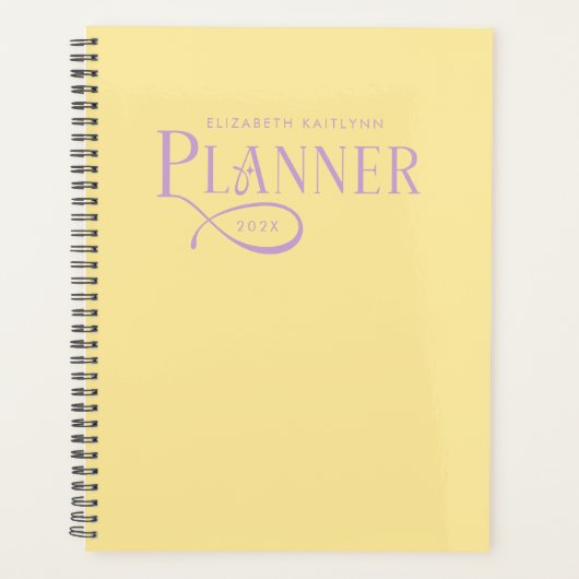 Moderne Gepersonaliseerde Gele en Paarse Planner (Voorkant)