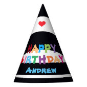 Moderne Gepersonaliseerde Gelukkige Verjaardagsnaa Feesthoedjes (Voorkant)