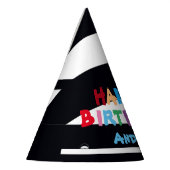 Moderne Gepersonaliseerde Gelukkige Verjaardagsnaa Feesthoedjes (Links)