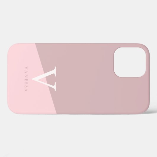 Moderne gepersonaliseerde geometrische pastelroze  Case-Mate iPhone case (Achterkant (horizontaal))