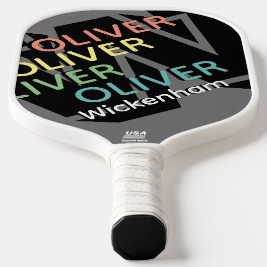 Moderne gepersonaliseerde gerepliceerde kleurnaam  pickleball paddle (Laagn)
