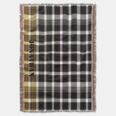 Moderne gepersonaliseerde geruite zwart-wit print deken (Voorkant Verticaal)
