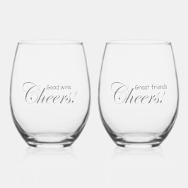Moderne Gepersonaliseerde Goede Wijn Goede Vriende Wijnglas Zonder Voet