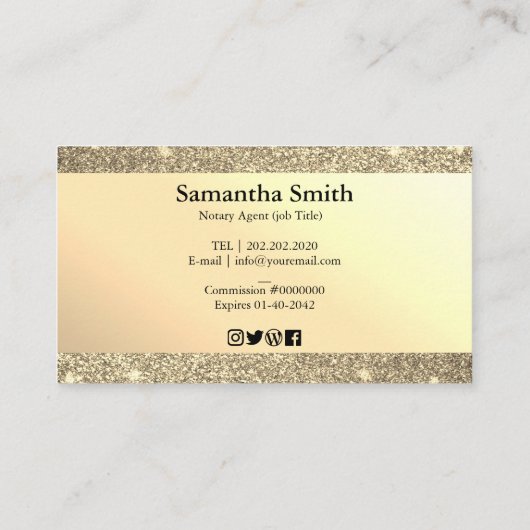 Moderne gepersonaliseerde gouden druppels notaris  visitekaartje (Achterkant)